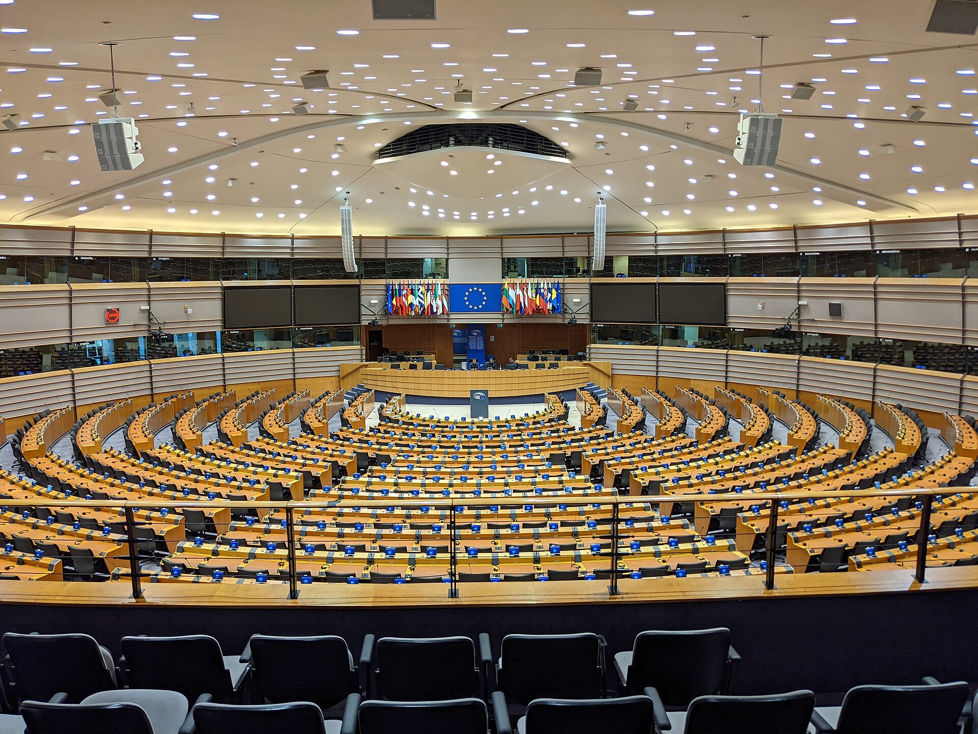 Plenarsaal des Europäischen Parlaments in Brüssel